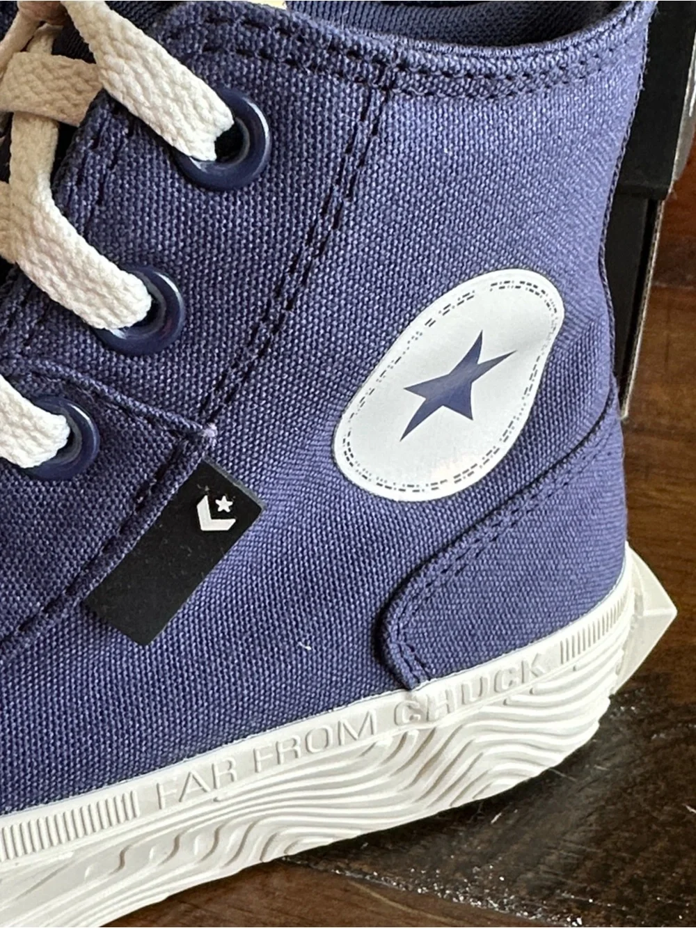 Converse Kids High-Top Sneakers in Navy and White Cream Laces